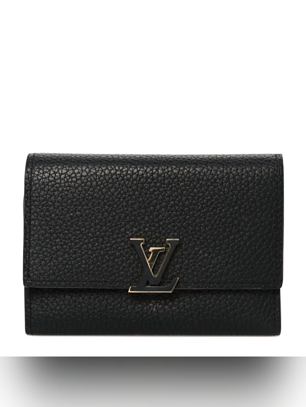Louis Vuitton Capucines Compact Wallet Black Taurillon Leather LV